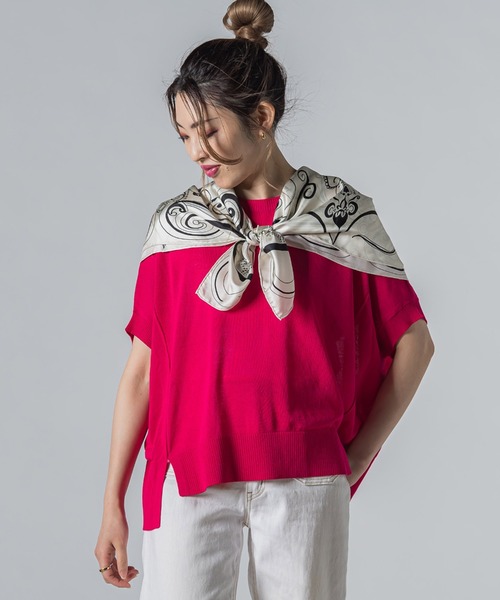 LAUTREAMONT（ロートレアモン）の「【WEB限定】リネンライクシアーニット≪手洗い可能≫（ニット/セーター・レディース・グリーン/ブルー/ピンク/イエロー/ネイビー/ブラウン/ブラック/パープル/ベージュ/ホワイト・9号）」の10枚目の写真