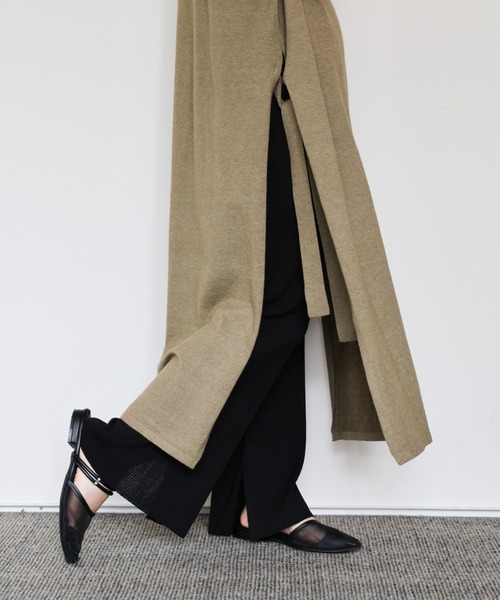select MOCA Et(セレクトモカエト)の「【Et】Rib-Knit Slit Pants(その他パンツ・レディース・ブラック/ベージュ・FREE)」の18枚目の写真