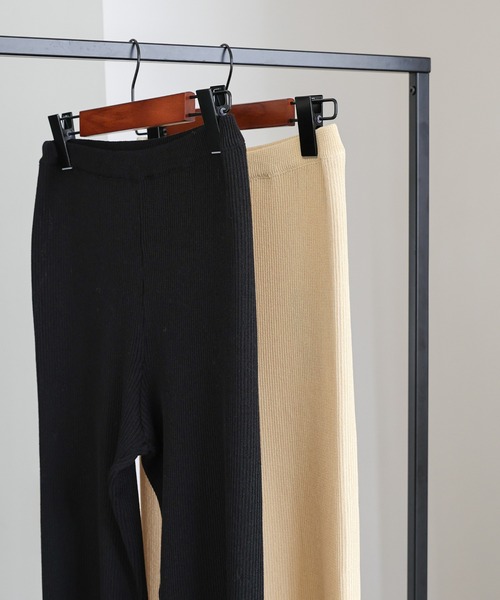 select MOCA Et(セレクトモカエト)の「【Et】Rib-Knit Slit Pants(その他パンツ・レディース・ブラック/ベージュ・FREE)」の20枚目の写真