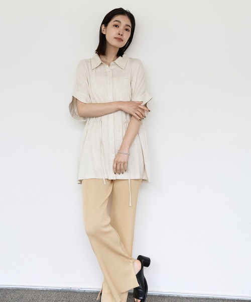 select MOCA Et(セレクトモカエト)の「【Et】Rib-Knit Slit Pants(その他パンツ・レディース・ブラック/ベージュ・FREE)」の10枚目の写真