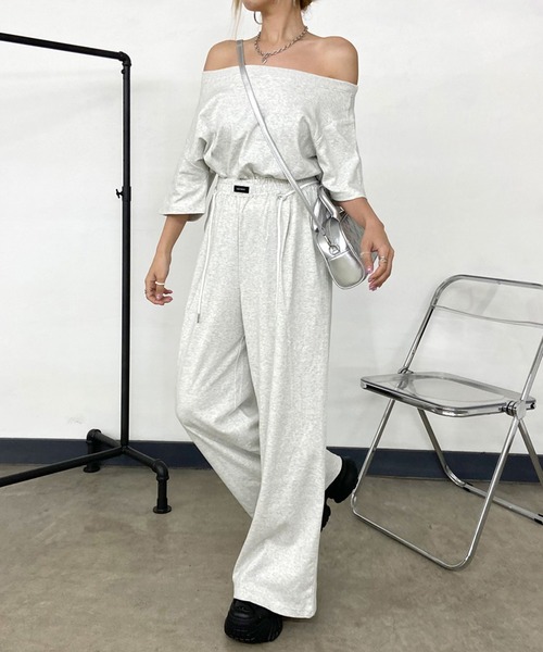 non-hedge（ノンヘッジ）の「オフショルトップスワイドパンツセットアップ（セットアップ・レディース・オートミール/グレー/ブラック・FREE）」の16枚目の写真