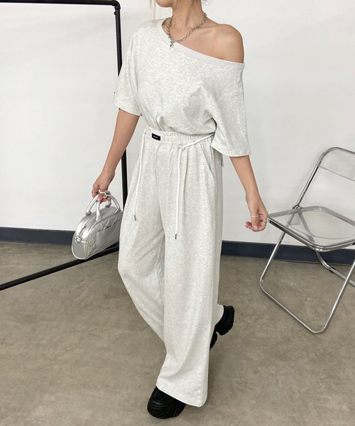 non-hedge（ノンヘッジ）の「オフショルトップスワイドパンツセットアップ（セットアップ・レディース・オートミール/グレー/ブラック・FREE）」の18枚目の写真