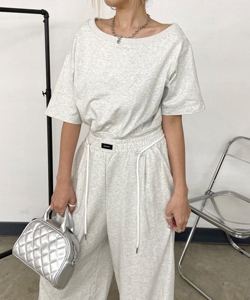 non-hedge（ノンヘッジ）の「オフショルトップスワイドパンツセットアップ（セットアップ・レディース・オートミール/グレー/ブラック・FREE）」の21枚目の写真