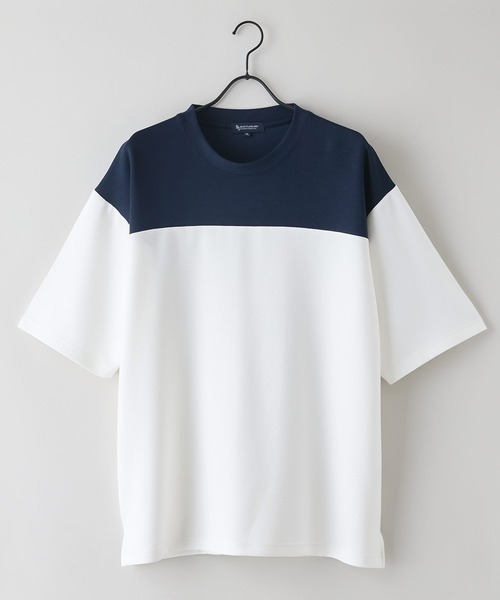 Blue Standard (ブルースタンダード)の「【Blue Standard/ブルースタンダード】接触冷感 COOLスムース フェイクレイヤード フットボール切り替えリラックスフィットTシャツ(Tシャツ/カットソー・メンズ・ホワイト/グレー/オフホワイト/ブルー/ネイビー/ブラック/チャコールグレー/ダークネイビー/グリーン・LARGE/X-LARGE/MEDIUM)」の21枚目の写真