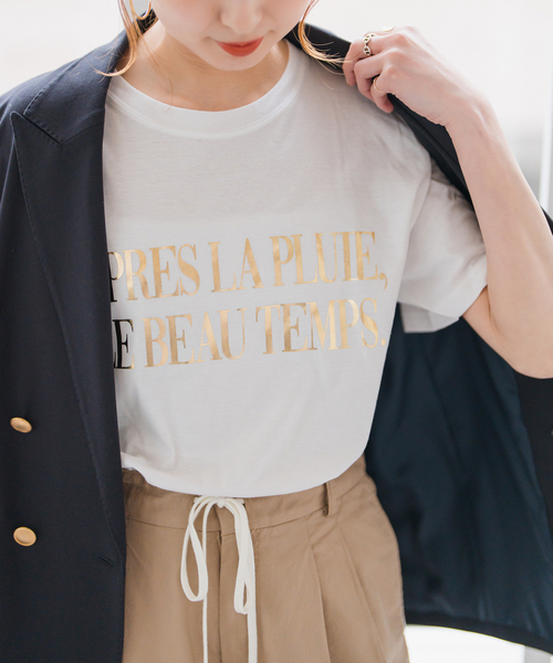Spick & Span(スピックアンドスパン)の「《追加》箔ロゴプリントTシャツ(Tシャツ/カットソー・レディース・シルバー/ゴールド・FREE)」の14枚目の写真