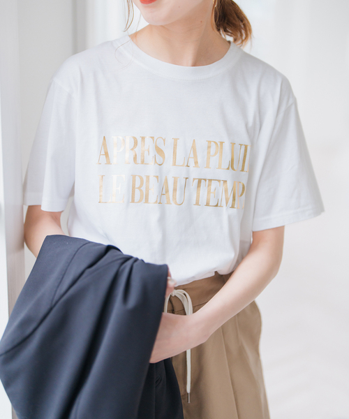 Spick & Span(スピックアンドスパン)の「《追加》箔ロゴプリントTシャツ(Tシャツ/カットソー・レディース・シルバー/ゴールド・FREE)」の17枚目の写真