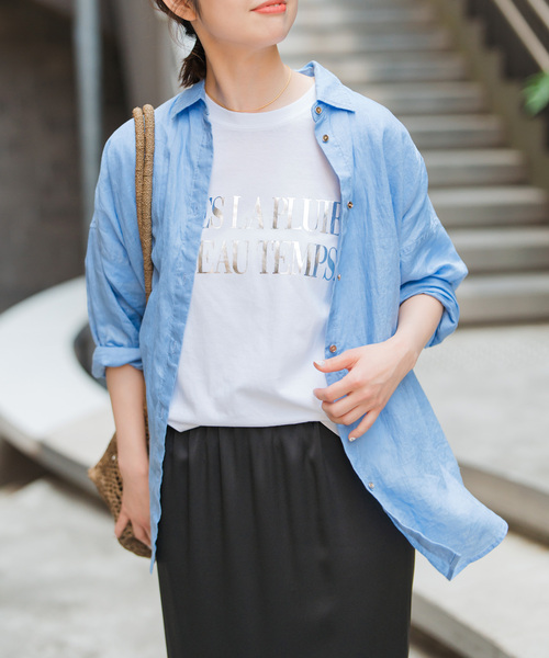 Spick & Span(スピックアンドスパン)の「《追加》箔ロゴプリントTシャツ(Tシャツ/カットソー・レディース・シルバー/ゴールド・FREE)」の20枚目の写真