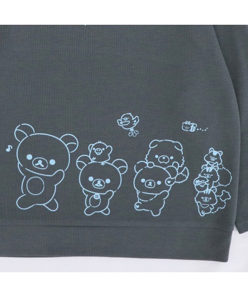 RUGGEDWORKS(ラゲッドワークス)の「【完売】《リラックマ》 キッズ 長袖 パジャマ ルームウェア ドロップショルダー(ルームウェア/パジャマ・キッズ・チャコールグレー/ピンク・150/140/130)」の5枚目の写真