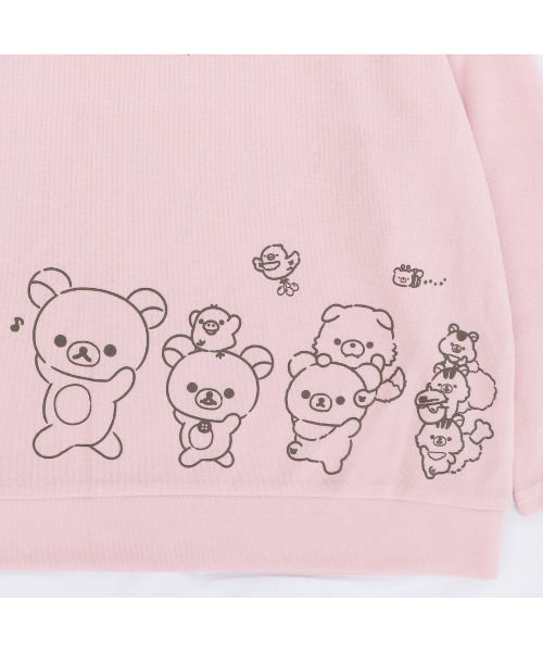 RUGGEDWORKS(ラゲッドワークス)の「【完売】《リラックマ》 キッズ 長袖 パジャマ ルームウェア ドロップショルダー(ルームウェア/パジャマ・キッズ・チャコールグレー/ピンク・150/140/130)」の6枚目の写真