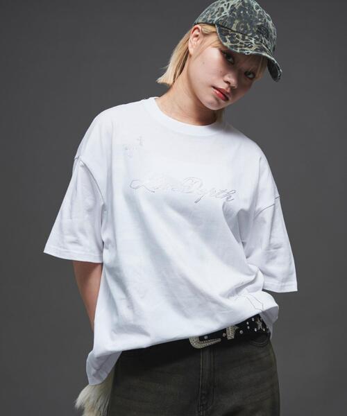 LTR DEPTH（レイターデプス）の「LTR DEPTH/ラインストーングラフィックT（Tシャツ/カットソー・メンズ・ホワイト/ブラック・MEDIUM/LARGE）」の4枚目の写真