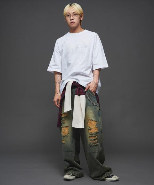 LTR DEPTH（レイターデプス）の「LTR DEPTH/ラインストーングラフィックT（Tシャツ/カットソー・メンズ・ホワイト/ブラック・MEDIUM/LARGE）」の7枚目の写真