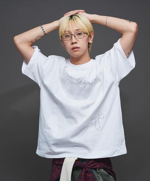 LTR DEPTH（レイターデプス）の「LTR DEPTH/ラインストーングラフィックT（Tシャツ/カットソー・メンズ・ホワイト/ブラック・MEDIUM/LARGE）」の13枚目の写真