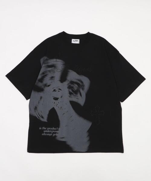 Jent Louis ラインストーンTシャツ 黒　Mサイズ セール】LTR DEPTH/ラインストーングラフィックT（Tシャツ