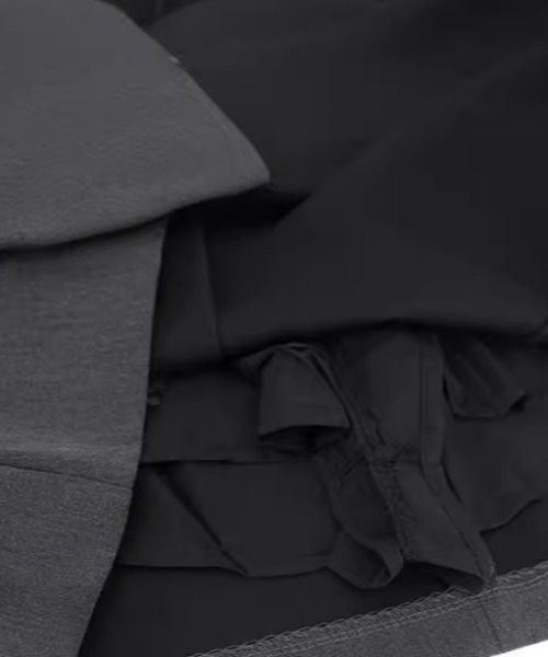 Per sist ence（パーシエンス）の「サイドリボンプリーツミニスカート/インナーパンツ付き（スカート・レディース・グレー/ブラック・LARGE/MEDIUM）」の11枚目の写真