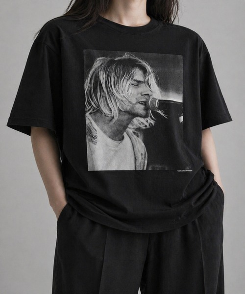 CULTURE SUPPLY（カルチャー サプライ）の「Photo Tee Kurt Cobain２（Tシャツ/カットソー・メンズ・ホワイト/ブラック・MEDIUM/LARGE/X-LARGE/SHORT）」の15枚目の写真