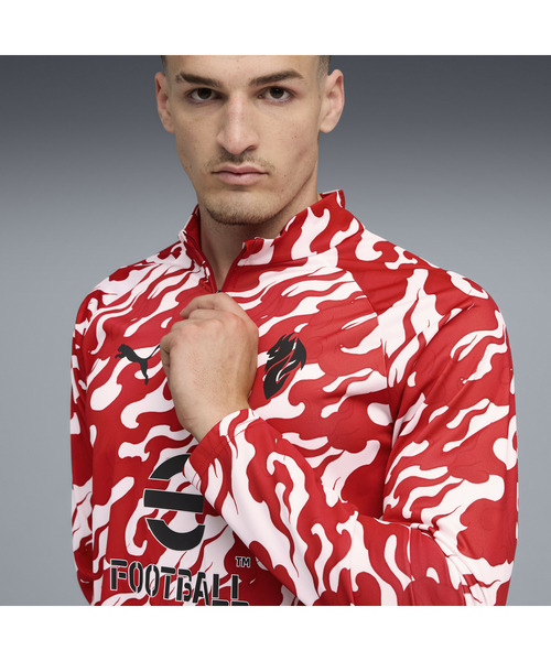 PUMA（プーマ）の「PUMA プーマ メンズ 2025-26 ACミラン プレマッチ クォータジップ トップ（Tシャツ/カットソー・メンズ・ホワイト系その他/ホワイト×レッド・SMALL/X-LARGE/X-SMALL/MEDIUM/LARGE）」の4枚目の写真