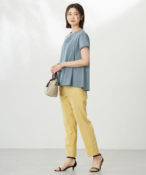 J.PRESS Ladies(J.プレス レディス)の「【WEB限定・洗える】ストライプジャージー フレア カットソー(Tシャツ/カットソー・レディース・パープル系1/ダークグリーン系1/サックスブルー系1・SMALL)」の11枚目の写真