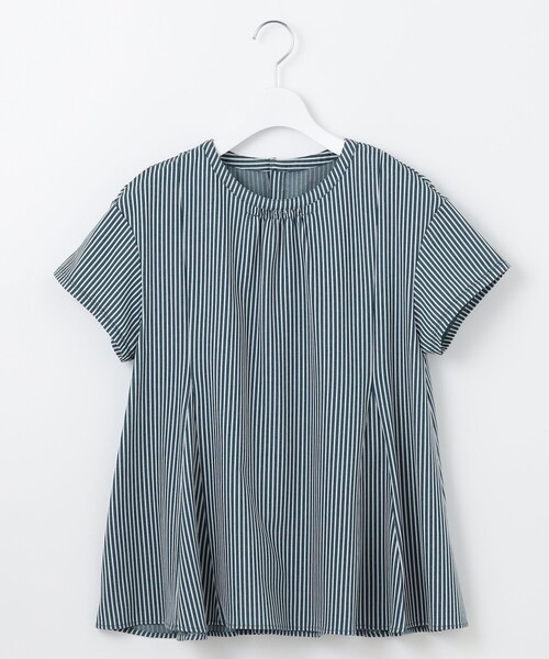 J.PRESS Ladies(J.プレス レディス)の「【WEB限定・洗える】ストライプジャージー フレア カットソー(Tシャツ/カットソー・レディース・パープル系1/ダークグリーン系1/サックスブルー系1・SMALL)」の12枚目の写真