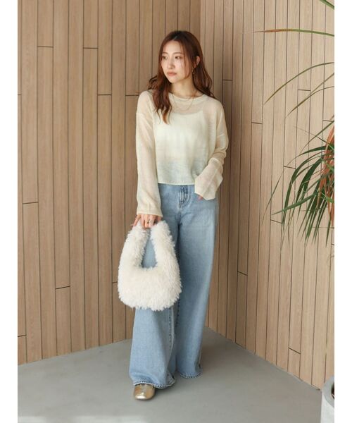 Ungrid(アングリッド)の「フェイクファーラウンドハンドバッグ(ハンドバッグ・レディース・オフホワイト/ブラウン・FREE)」の4枚目の写真