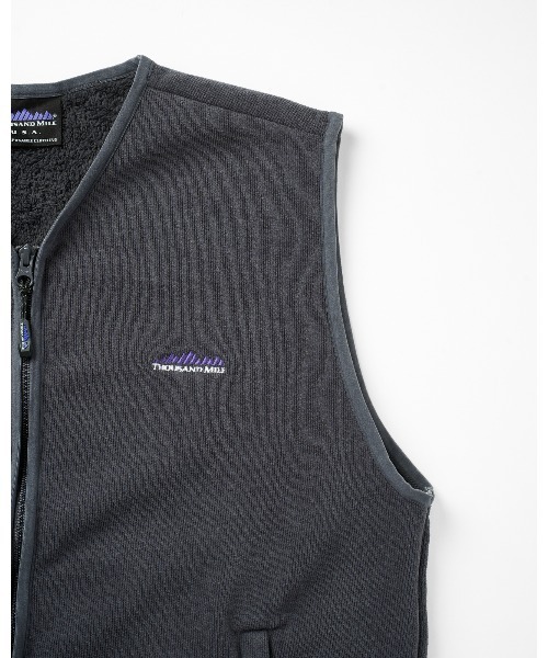 THOUSAND MILE(サウザンドマイル)の「【THOUSAND MILE】KNIT FLEECE ZIP VEST/ニットフリース ジップベスト(ベスト・メンズ・ブラック/ライトベージュ/チャコールグレー・XL/XS/S/M/L)」の7枚目の写真