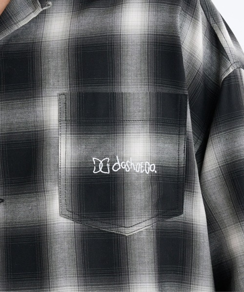 DC SHOES（ディーシーシューズ）の「25 OMBRE CHECK SHIRT /DC胸ポケットロゴワンポイントオンブレチェック半袖シャツ（シャツ/ブラウス・メンズ・ブラック系その他/ホワイト系その他・MEDIUM/LARGE/X-LARGE）」の10枚目の写真
