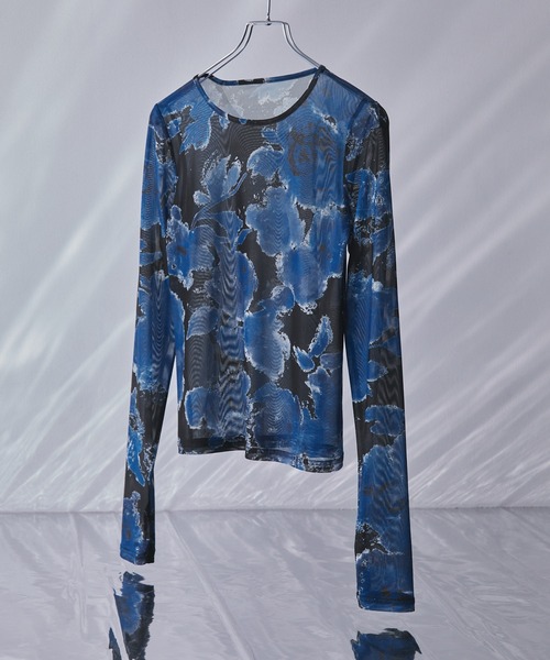セール】フラワー柄シアートップス（長袖）（Tシャツ/カットソー