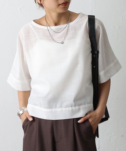 COLONY 2139（コロニートゥーワンスリーナイン）の「リネンライクTブラウス（シャツ/ブラウス・レディース・ホワイト/ブラック/グレー・FREE）」の2枚目の写真