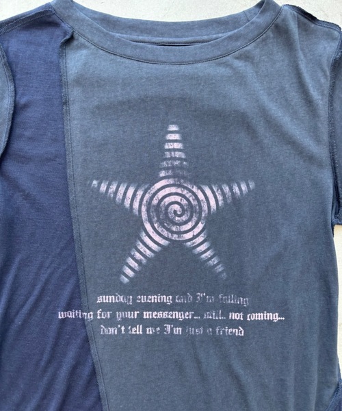 SHAGGIE(シャギー)の「切り替えビンテージ風Tシャツ(Tシャツ/カットソー・レディース・ネイビー/ホワイト/レッド・FREE)」の6枚目の写真