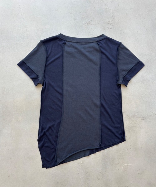 SHAGGIE(シャギー)の「切り替えビンテージ風Tシャツ(Tシャツ/カットソー・レディース・ネイビー/ホワイト/レッド・FREE)」の5枚目の写真