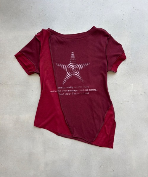SHAGGIE(シャギー)の「切り替えビンテージ風Tシャツ(Tシャツ/カットソー・レディース・ネイビー/ホワイト/レッド・FREE)」の14枚目の写真