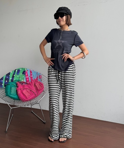 SHAGGIE(シャギー)の「切り替えビンテージ風Tシャツ(Tシャツ/カットソー・レディース・ネイビー/ホワイト/レッド・FREE)」の21枚目の写真