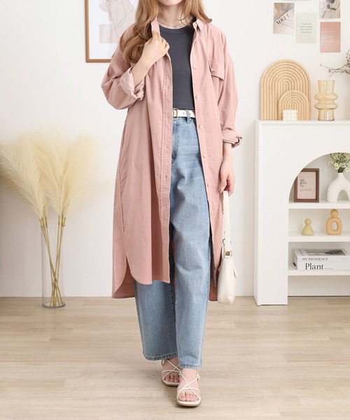【新品未使用品】フリークスストア カットコーデュロイシャツワンピース ナチュラル FREAK'S STORE - 【新品未使用品】フリークスストア カット