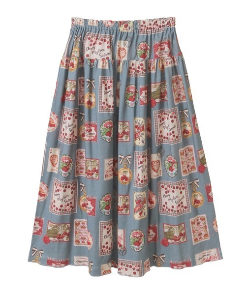 PINK HOUSE（ピンクハウス）の「チェリー総柄プリントスカート（スカート・レディース・ブルーグレー/ブラック/キナリ/ピンク/ライトグリーン・フリー）」の3枚目の写真