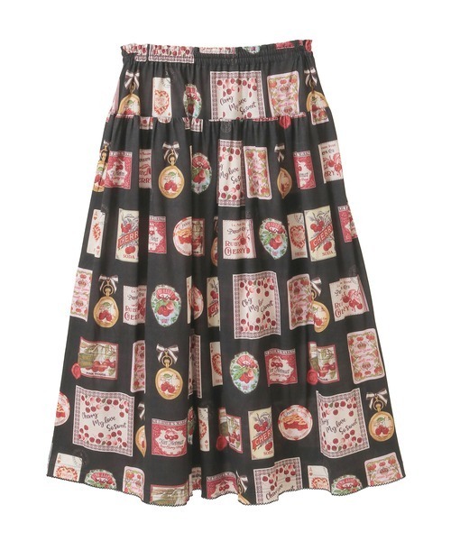 PINK HOUSE（ピンクハウス）の「チェリー総柄プリントスカート（スカート・レディース・ブルーグレー/ブラック/キナリ/ピンク/ライトグリーン・フリー）」の2枚目の写真