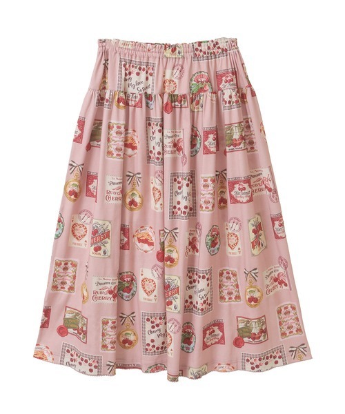 PINK HOUSE（ピンクハウス）の「チェリー総柄プリントスカート（スカート・レディース・ブルーグレー/ブラック/キナリ/ピンク/ライトグリーン・フリー）」の9枚目の写真