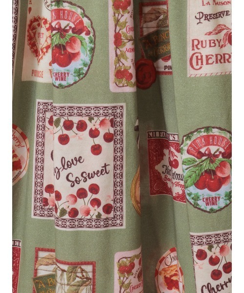 PINK HOUSE（ピンクハウス）の「チェリー総柄プリントスカート（スカート・レディース・ブルーグレー/ブラック/キナリ/ピンク/ライトグリーン・フリー）」の8枚目の写真