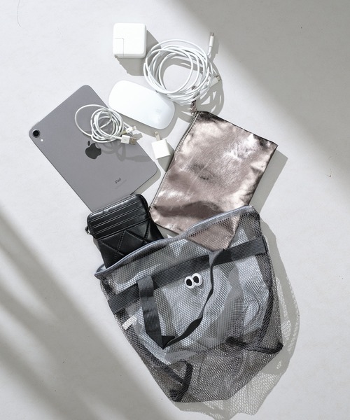 ZAKKA-BOX（ザッカボックス）の「きょろきょろメッシュバッグ（トートバッグ・レディース・ブラック/グレー・FREE）」の7枚目の写真