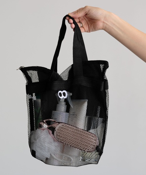 ZAKKA-BOX（ザッカボックス）の「きょろきょろメッシュバッグ（トートバッグ・レディース・ブラック/グレー・FREE）」の8枚目の写真