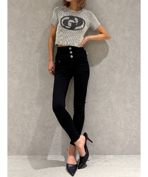 GYDA（ジェイダ）の「【TINY】ハイウエストウエストクロススキニーデニムパンツ（デニムパンツ・レディース・ブラック/ライトブルー/インディゴブルー・SMALL/X-SMALL/MEDIUM）」の19枚目の写真