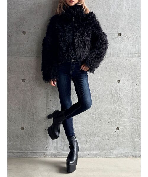 GYDA（ジェイダ）の「【TINY】ハイウエストウエストクロススキニーデニムパンツ（デニムパンツ・レディース・ブラック/ライトブルー/インディゴブルー・SMALL/X-SMALL/MEDIUM）」の21枚目の写真