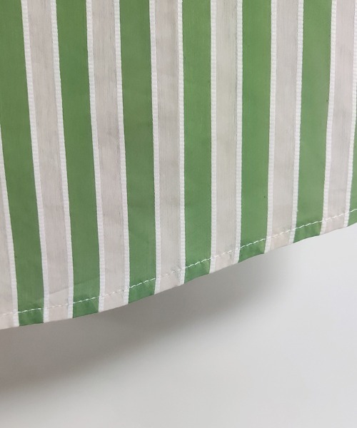 ONEP STAR(ワンピスター)の「ストライプ半袖シャツ(シャツ/ブラウス・レディース・ブラック/グリーン・MEDIUM/LARGE/X-LARGE)」の13枚目の写真