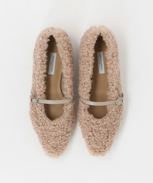 UNITED ARROWS（ユナイテッドアローズ）の「フェイクファー フラットパンプス（パンプス・レディース・ベージュ/ブラック・36/35h/37h/38/36h/37/35）」の7枚目の写真