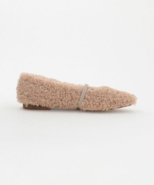 UNITED ARROWS（ユナイテッドアローズ）の「フェイクファー フラットパンプス（パンプス・レディース・ベージュ/ブラック・36/35h/37h/38/36h/37/35）」の8枚目の写真