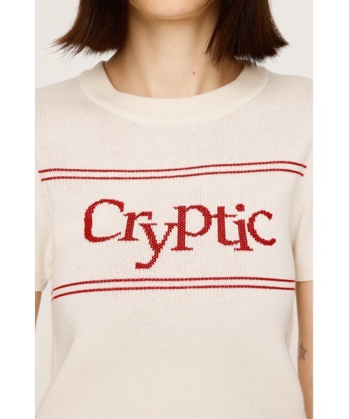 SLY（スライ）の「LOGO JQ SHORT SLEEVE TOPS ロゴ ジャガード ショートスリーブ トップス 秋服 半袖 サマーニット（ニット/セーター・レディース・アイボリー/ブラック/ブルー系その他/ブラウン・FREE）」の10枚目の写真