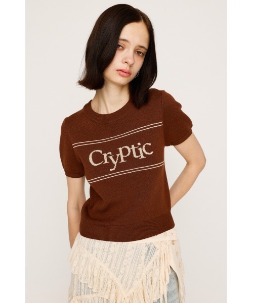 SLY（スライ）の「LOGO JQ SHORT SLEEVE TOPS ロゴ ジャガード ショートスリーブ トップス 秋服 半袖 サマーニット（ニット/セーター・レディース・アイボリー/ブラック/ブルー系その他/ブラウン・FREE）」の15枚目の写真