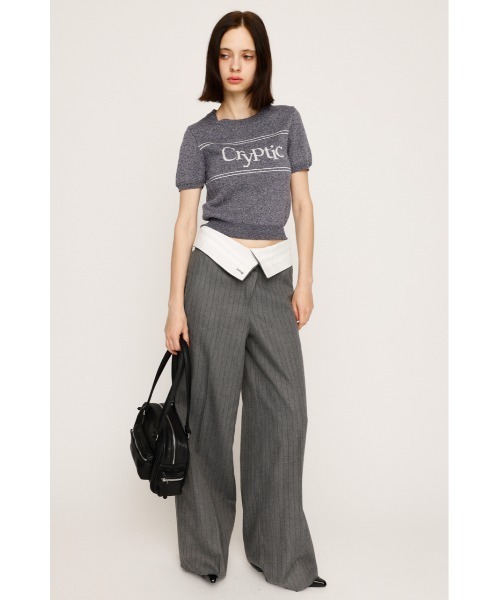 SLY（スライ）の「LOGO JQ SHORT SLEEVE TOPS ロゴ ジャガード ショートスリーブ トップス 秋服 半袖 サマーニット（ニット/セーター・レディース・アイボリー/ブラック/ブルー系その他/ブラウン・FREE）」の19枚目の写真
