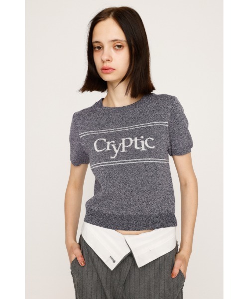 SLY（スライ）の「LOGO JQ SHORT SLEEVE TOPS ロゴ ジャガード ショートスリーブ トップス 秋服 半袖 サマーニット（ニット/セーター・レディース・アイボリー/ブラック/ブルー系その他/ブラウン・FREE）」の18枚目の写真
