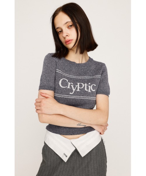 SLY（スライ）の「LOGO JQ SHORT SLEEVE TOPS ロゴ ジャガード ショートスリーブ トップス 秋服 半袖 サマーニット（ニット/セーター・レディース・アイボリー/ブラック/ブルー系その他/ブラウン・FREE）」の20枚目の写真