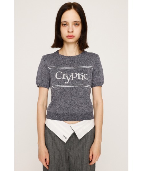 SLY（スライ）の「LOGO JQ SHORT SLEEVE TOPS ロゴ ジャガード ショートスリーブ トップス 秋服 半袖 サマーニット（ニット/セーター・レディース・アイボリー/ブラック/ブルー系その他/ブラウン・FREE）」の21枚目の写真