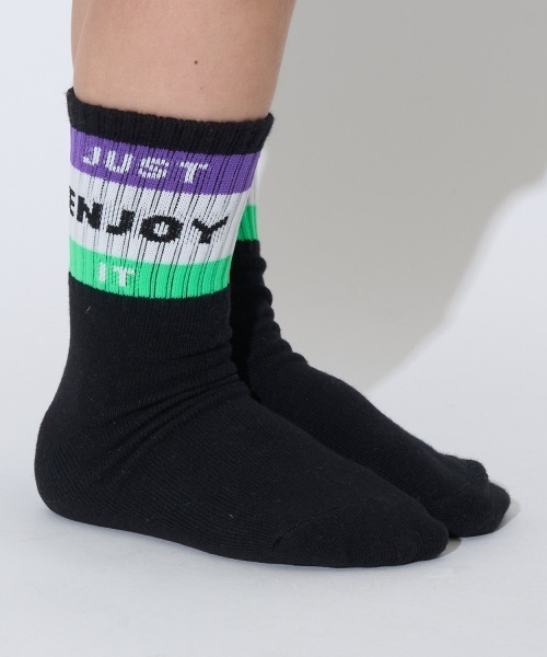 b・ROOM(ビールーム)の「ラインロゴソックス(ソックス/靴下・キッズ・オレンジ/レッド/マスタード/ターコイズブルー/パープル・S/M)」の3枚目の写真